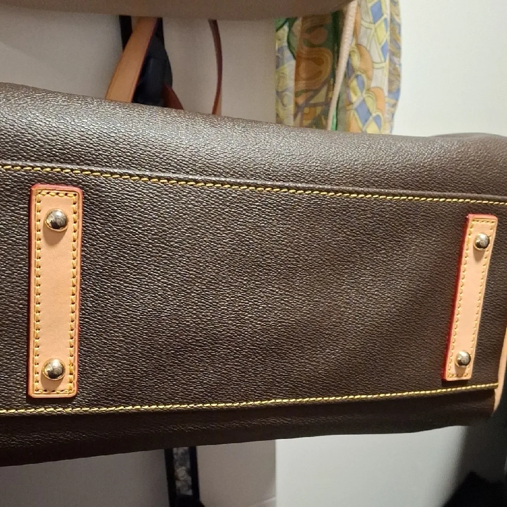 Dooney & Bourke Chocolate and Caramel Duffel Bag - Picture 2 of 6